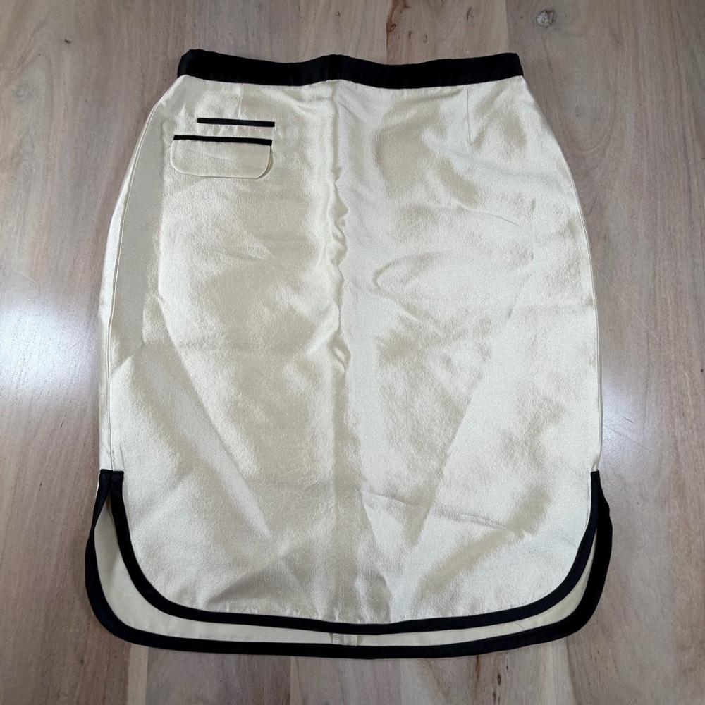 NEW JCREW Tuxedo Skirt White Black Pencil Size 0 RARE